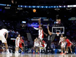 Mar 21, 2025; Cleveland, OH, USA; General view of the tip-off in the first half between the Robert Morris Colonials and the Alabama Crimson Tide during the NCAA Tournament First Round at Rocket Arena. Mandatory Credit: Rick Osentoski-Imagn Images Rick Osentoski, Rick Osentoski-Imagn Images