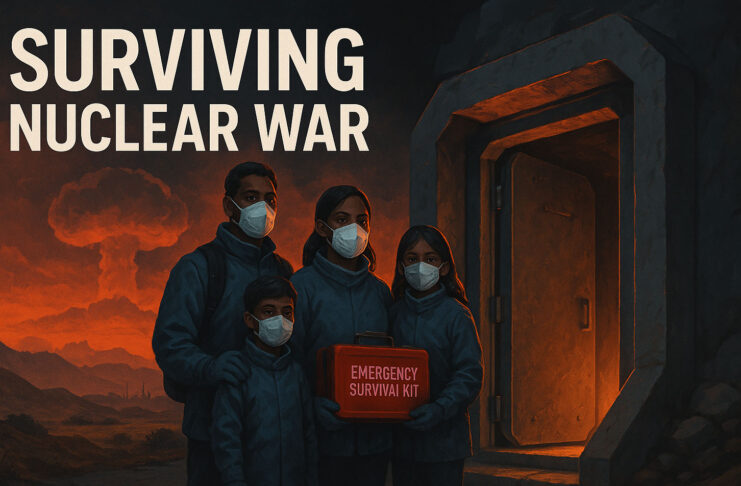 Nuclear war survival shelter with family during Pakistan nuclear crisis